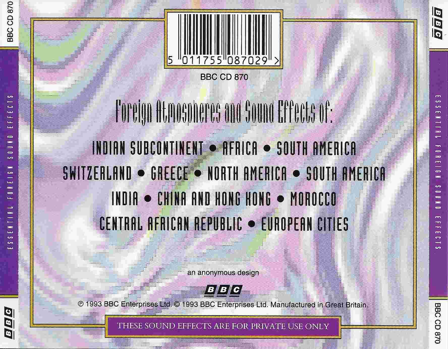 Back cover of BBCCD870